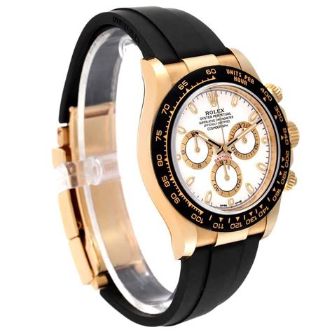 gold rolex daytona rubber strap|rolex daytona leather strap price.